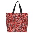 thumbnail image 1 of Disketp Vintage Red Paisley Bolsa Tote Estampada para Mujer, Bolso de Hombro y de Mano para Compras y Viajes, 1 of 8