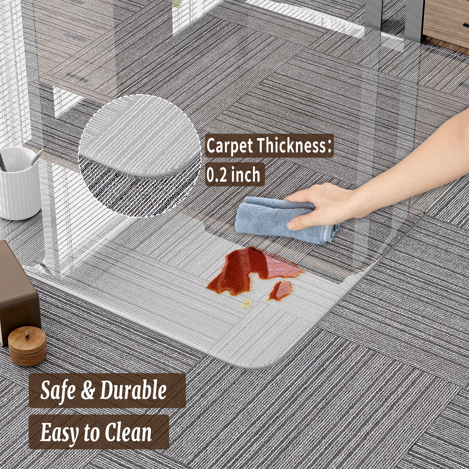 Anyrose 34"x46" Tempered Glass Office Chair Mat