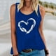 thumbnail image 3 of Playeras,Blusas y Tops,Ropa para Mujer Camisetas sin mangas Camiseta sin mangas de verano para mujer, camiseta sin mangas con gráfico de flores , camiseta informal para vacaciones (Blue, M), 3 of 6