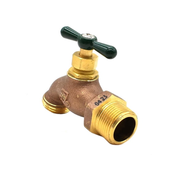 Thrifco 6415100 3/4 Inch MIP x 3/4 Inch GHT SSS Brass Hose Bibb - ARROWHEAD