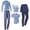 Blue, variant on 5 Piece Women's Yoga Athletic Clothing Set, Long Sleeve Workout Wear for Ladies, Breathable Moisture-Wicking, Includes Jacket, Top, Trousers, Skirt, Black, XXL Size
