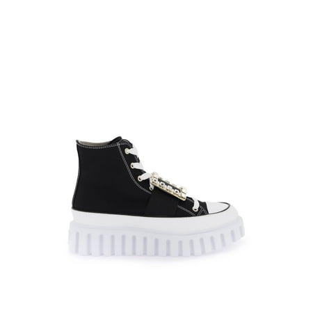 

Roger Vivier Viv Go-Thick Canvas High-Top Sneakers With Buckle Women