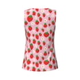 thumbnail image 5 of Wukai Hand Drawn Strawberry Print &nbsp;Women's Workout Tank Top Mesh Yoga Shirts Athletic Running Tank Tops Athletic Gym Shirts - XX-Large, 5 of 8