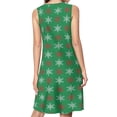 thumbnail image 2 of Christmas Pattern Snowflakes Red Green Christmas Spring Summer Dresses for Women Fashion T-shirt Dress Casual Sleeveless Loose Sundress with Pockets, 2 of 5