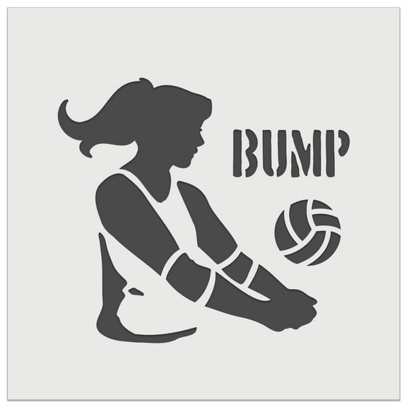 Volleyball Woman Bump Sports Move DIY Cookie Wall Craft Stencil - 5.5 Inch