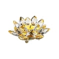 thumbnail image 2 of Crystal Lotus Tealight Candle Holder - Glass Tea Light Candlestick, Clear Crystal Figurine Ornament for Home, Office, Christmas, Halloween Decoration, 2 of 6