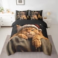 thumbnail image 2 of Manfei Cat Kitten Child Twin Bedding Sets 7-Piece, Glitter Stars Print Bedding Comforter Set, Kawaii Animal Reversible Sheet Sets, Lightweight Room Decor, 2 of 7