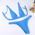 thumbnail image 3 of Conjunto de bikini para mujer, paquete de 2, de , de copa con relleno, ropa de playa, de , Azul M Yinane Traje de bikini de mujer, 3 of 8