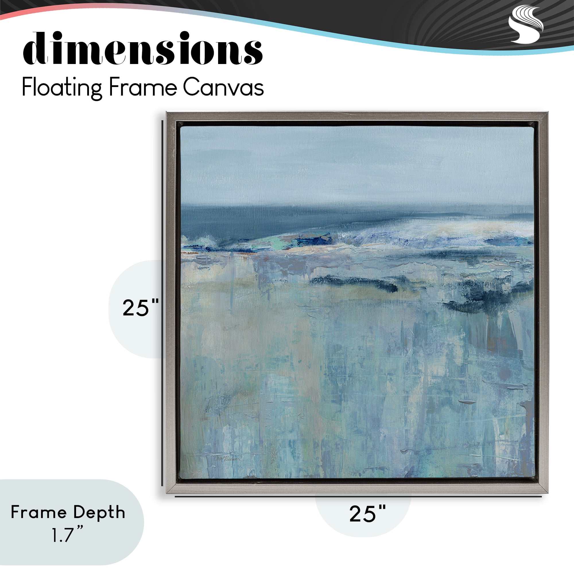 Stupell Industries Serene Abstract Pastel Seascape Gray Framed Floater Canvas Wall Art, design by Carol Robinson