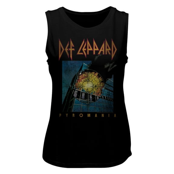 Def Leppard Faded Pyromania Black Women's Muscle Tank Top