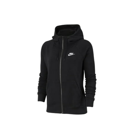 Nike Sportswear Essential Full-Zip Fleece Black/White Women's Hoodie BV4122-010