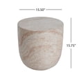 thumbnail image 2 of Indoor And Outdoor Barrel Shape Accent Table Lightweight MGO Concrete With Travertine Finish For Living Room Patio Garden, 2 of 8