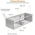 thumbnail image 3 of NewHome Humane Mouse Trap Dual Door Rat Trap Cage with 2 Detachable U Shaped Rod, 16.53x6.1x4.33in, 3 of 11