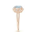 thumbnail image 3 of ANGARA Natural Round 2.3 ct Aquamarine Rope Pattern Split Shank Cocktail Ring in 14K Rose Gold for Women (Size-9mm) | March Birthstone, Anniversary, Jewelry Gift for Women | Natural Aquamarine Ring, 3 of 9