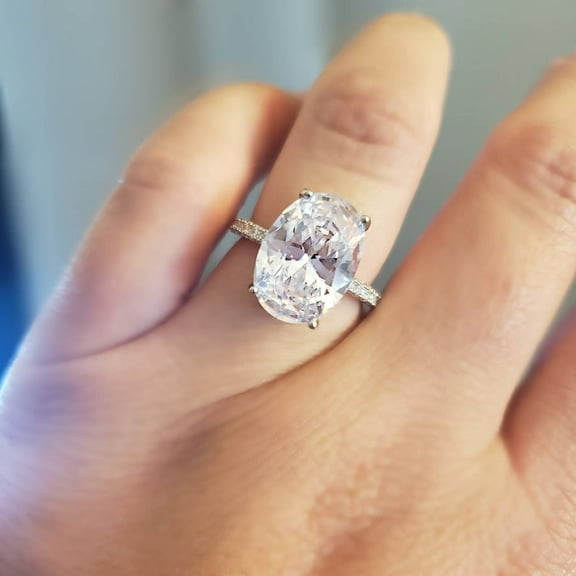 Oval Cut Mossianite Gemstone Ring 925 Sterling Silver Ring For Women Solitaire Engagement Ring