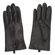 Women's Black-Button Leather Glove