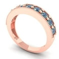 thumbnail image 2 of 0.81 ctw Wedding Band for Women - 14K Rose Gold Blue Moissanite Stackable Eternity Ring, 2 of 6