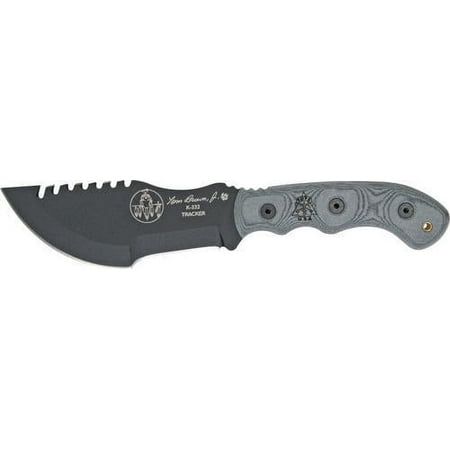 Tops TPT010T2 Black Carbon Steel Tom Brown Tracker Survival Fixed Blade Knife