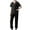 Black #1, variant on pstuiky Scrubs for Women, Women's Short Sleeve V Neck Scrub Set Solid Color Nurse Uniform with Pants Casual Workwear for Nurses Work, Daily Wear and Home