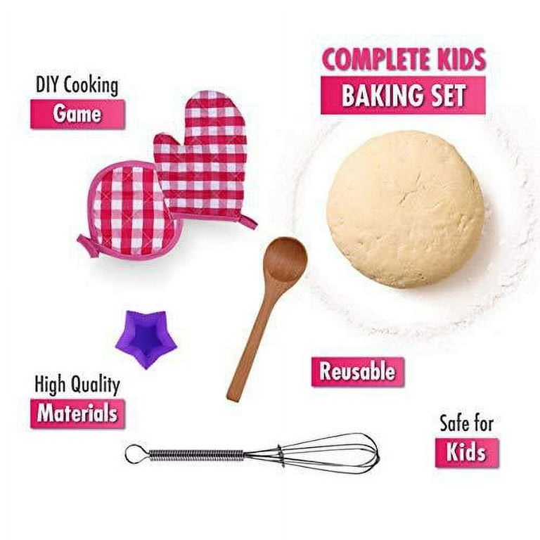 Real Girls Baking Set 35pcs With Pink Heart Apron, Chef Hat And Mitt -  RiseBrite
