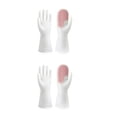 thumbnail image 2 of Inteprter 1 par de guantes para lavar platos, fregador de manos, tazas de reutilizables, manoplas de esponja para frutas, cocina, baño, Rosa 2piezas, 2 of 6