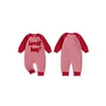 thumbnail image 3 of BemeyourBBs Baby Boy Valentine Day Outfit Newborn Lover Boy Romper Letter Embroidery Stripe Long Sleeve Jumpsuit, 3 of 9