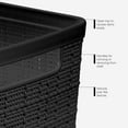 thumbnail image 3 of Curver Set of 4 Jute Basket Large Durable Resin Organization and Storage Basket Bin, Black, 3 of 10