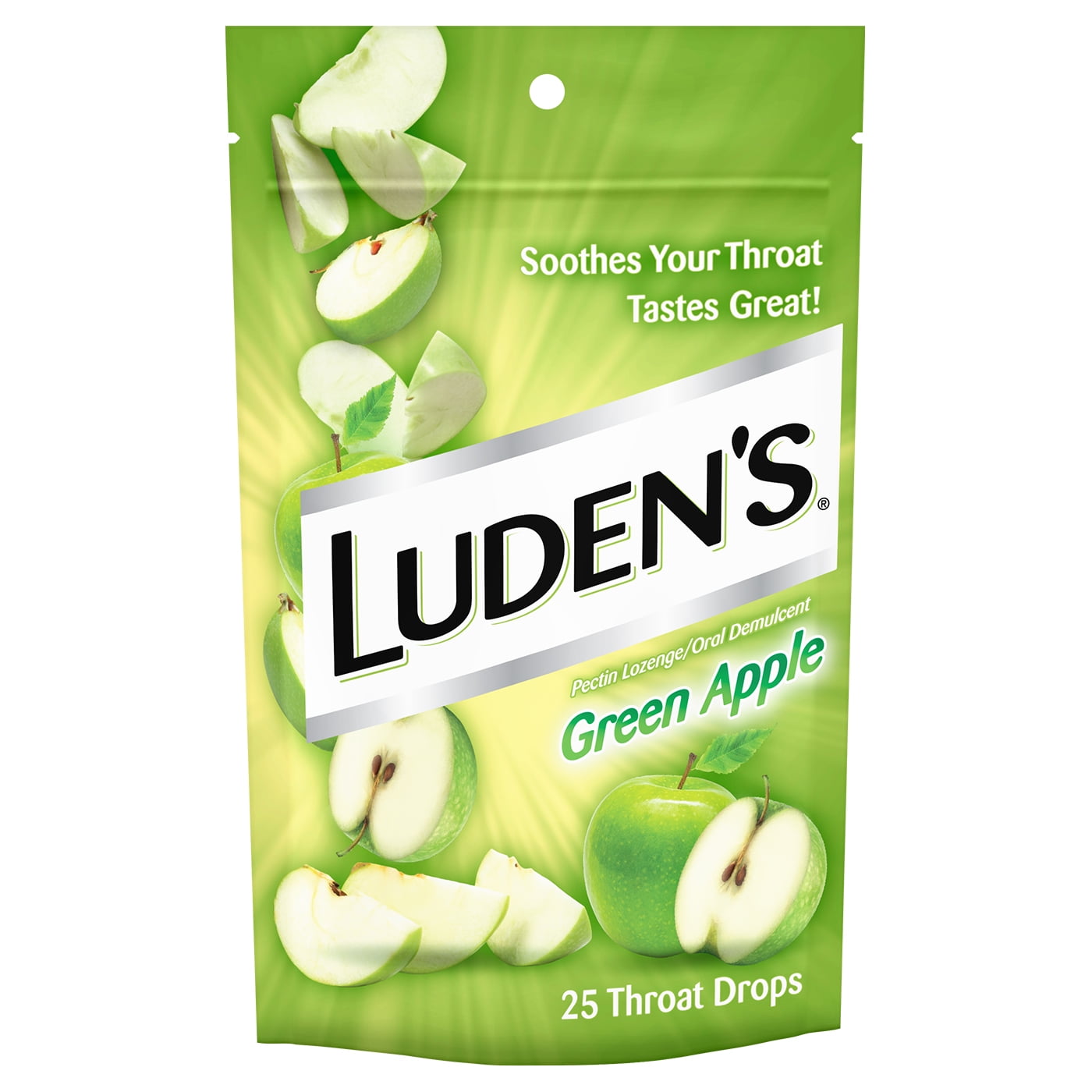Luden's Green Apple Throat Drops, 25 Count