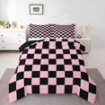 thumbnail image 2 of Erosebridal Checkered Gingham Bedding Twin Comforter Set, Blue White Down Comforter, Rectangle Geometry Decor, Ultra Soft, 2 of 8
