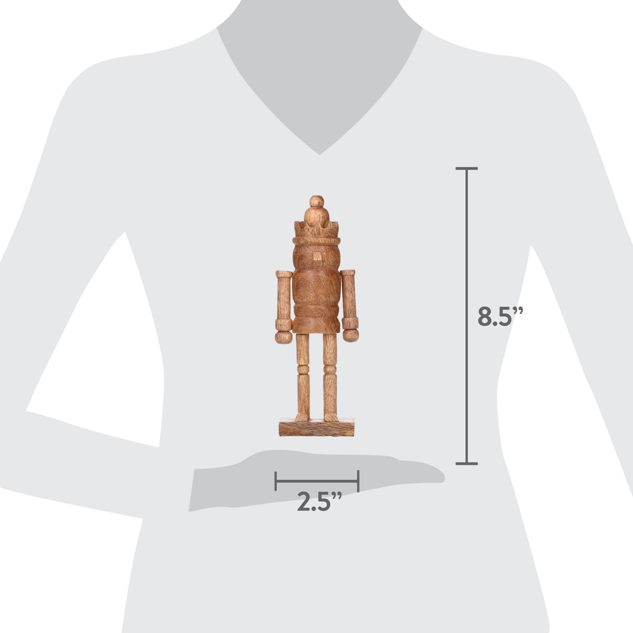 Wood Nutcracker Christmas Decoration, Brown, 8.5", by Holiday Time