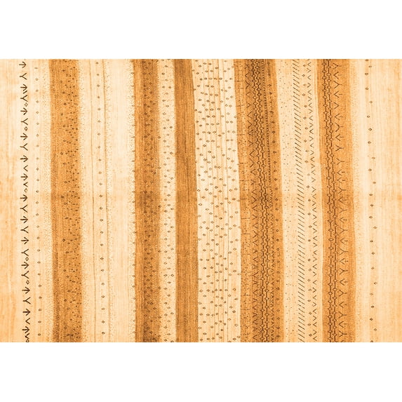 Ahgly Company Indoor Rectangle Solid Orange Modern Area Rugs, 2' x 3'