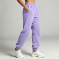 thumbnail image 4 of Women's Solid Color Jogger Pants, Elastic Drawstring Waist Casual Long Trousers with Dual Side Pockets, Comfort Loose Fit Bottoms for Sports and Daily Wear Purple XL(XL), 4 of 7