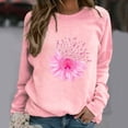 thumbnail image 2 of jsaierl Chandail de Sensibilisation au Cancer du Sein pour Femmes Ruban Rose Manches Longues Hauts Surdimensionnés Col Rond Chandail Rose Hauts d'Octobre d'Automne Chandail à Enfiler Hauts pour Femmes Chic Décontracté, 2 of 4