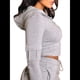 thumbnail image 3 of Sudadera con Capucha y Cremallera para Mujer, Chaqueta Tipo Cárdigan Corto, Sudadera con Capucha, Top Informal de Larga. Gris XL, 3 of 10