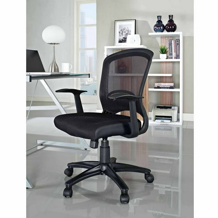 Pulse Mesh Back with Leatherette Seat Office Chair Midnight Black - Modway