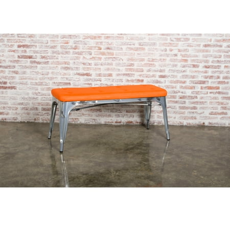Urban Metal Vintage Design Living Room Accent Lounge Urban Metal Vintage Design Living Room Accent Lounge Chair Orange Fabric