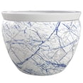 thumbnail image 6 of Red Lantern 16" Abstract Blue & Silver Porcelain Fishbowl Planter, 6 of 7