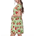 thumbnail image 2 of Disketp Strawberry Floral para Vestido de Manga Corta para Mujeres, Vestidos de Verano para Mujeres, Casual y Holgado para la Playa, 2 of 6