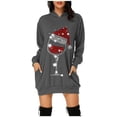 thumbnail image 1 of Robes de Fête de Noël pour Femmes Robe Midi Manches Longues Corsage Froncé Robe Florale pour Fête d'Automne Plage (Taille : S), 1 of 4