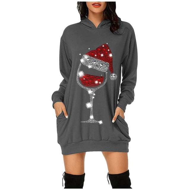Robes de Fête de Noël pour Femmes Robe Midi Manches Longues Corsage Froncé Robe Florale pour Fête d'Automne Plage (Taille : S)