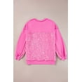 thumbnail image 5 of Ushdele Sparkling Sequin Henley Pullover - Stylish High-Low Hem, Long Sleeve, 5 of 8