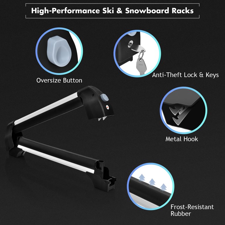 BougeRV Ski & Snowboard Racks Lockable, Extension with Sliding