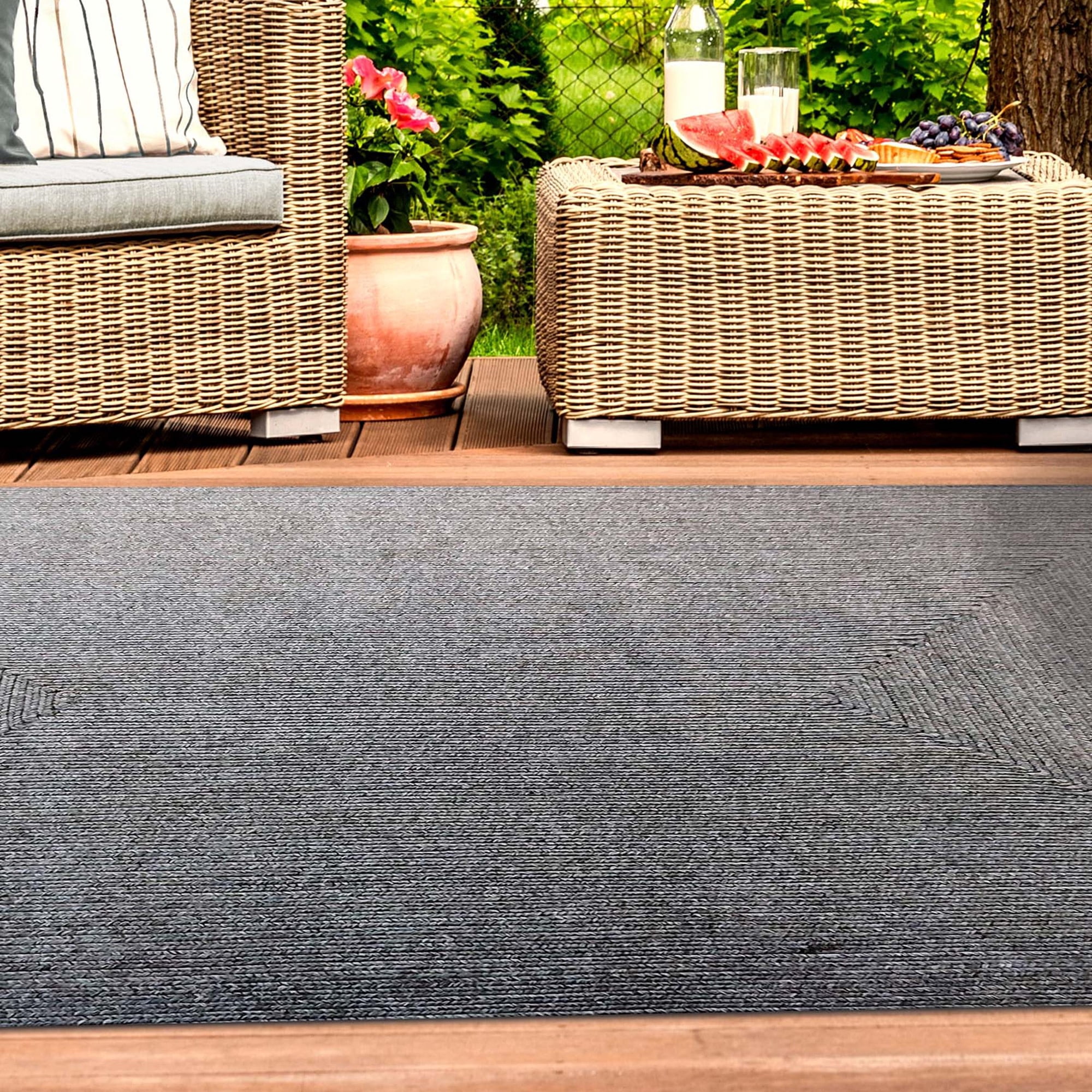 Superior Braided Indoor/ Outdoor Area Rug, 5' x 8', Brick
