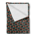 thumbnail image 2 of Vine Soft Flannel Fleece Throw Blanket, Simple Summer Blossoms on Leafy Stems Foliage with Dark Backdrop, Cozy Plush for Indoor and Outdoor Use, 70" x 90", Charcoal Grey Vermilion, by Ambesonne, 2 of 5