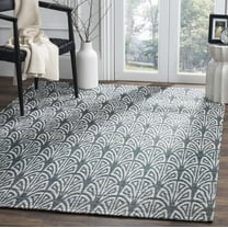 SAFAVIEH Cape Cod Vasiliki Geometric Area Rug, Slate/Ivory, 5' x 8'