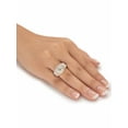 thumbnail image 3 of PalmBeach Jewelry Round Cubic Zirconia 2-Piece Triple Halo Wedding Ring Set 3.74 TCW in Gold-Plated or Platinum-Plated Sterling Silver, 3 of 5