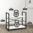 thumbnail image 3 of PRZL 2 Tier Small Bookshelf, Bookcase Shelf Storage Organizer for Living Room, 24 Inch Width Free Standing Shelf, Industrial Book Shelves for Home Office, White Shelves & Metal Frame, 3 of 12
