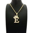 thumbnail image 2 of Stone Filled Initial Letter E Pendant 3mm 24" Cuban Chain Hip Hop Fashion Necklace, 2 of 4