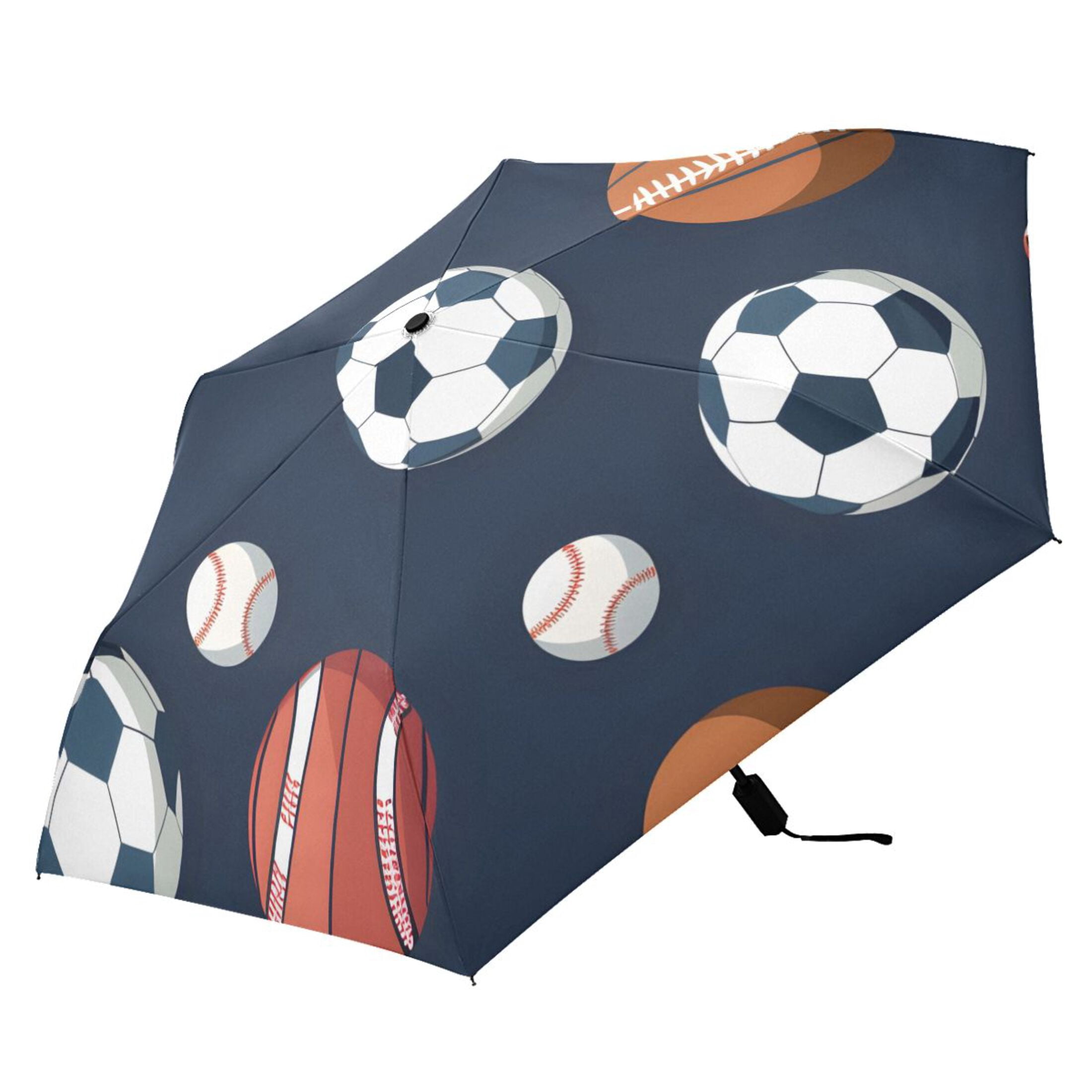 ALAZA Football Baseball UPF 50+ Compact Folding Umbrella for Rain Travel Umbrella Packable