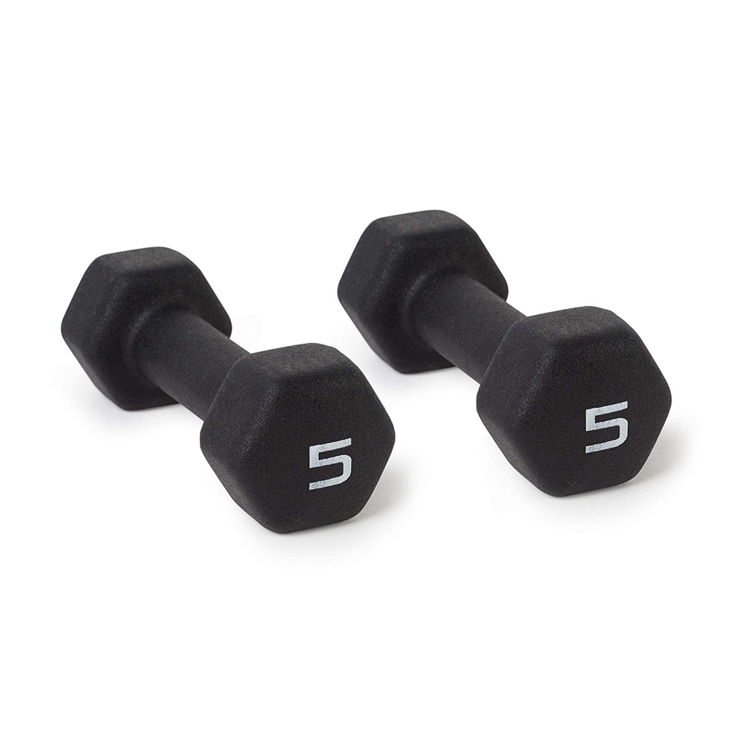 WF Athletic Supply 46lb Black Neoprene Dumbbell Set with Storage Rack